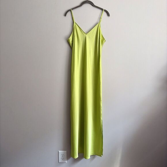 Vineyard Vines Dresses & Skirts - Vineyard Vines Womens Green Satin Maxi Dress Size Large Cocktail Party Beach